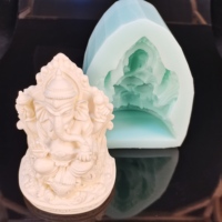 Moule en silicone TS0156 pour la création de statues en résine, ciment ou plâtre, représentant le dieu Ganesha, le dieu éléphant.