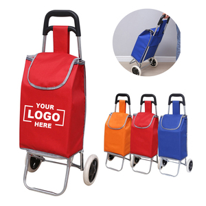 Chariot de courses pliable portable personnalisé avec sac en tissu Oxford amovible, chariot d'épicerie portable à 2 roues pour supermarchés - Product Image 1