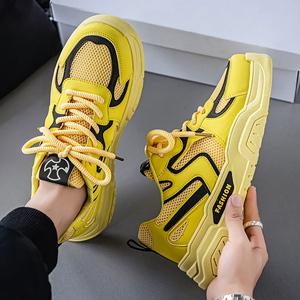 New Hot Autumn Men's Shoes Breathable Mesh Casual Walking Sports Shoes Men's Trendy Versatile Thick-soled Sports Running Shoes - Product Image 4