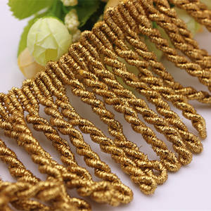 5 cm <span class=keywords><strong>7</strong></span> cm 2 pouces Bordure en dentelle ecclésiastique, à franges, à pompons, à nœuds, à boucles et à motifs, pour rideaux - Product Image 1