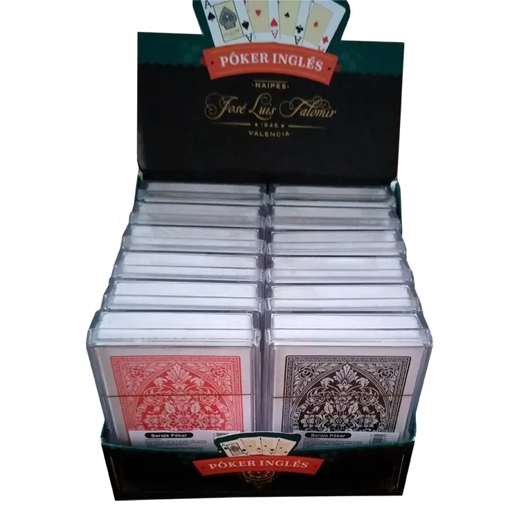 JP136 China Manufacturer Custom Printing BARAJA ESPANOLA Naipes Playing Cards Valencia Edition In Clear Transparent Case