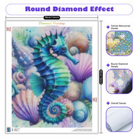Kits de peinture diamant 5D Chenistory Seahorse pour adultes, artisanat, œuvre d'art, animaux, kits de peinture diamant ronds complets