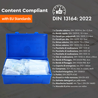 Trousse de premiers soins portable en plastique rigide, norme européenne DIN 13164, pour véhicule, kit médical d'urgence pour voiture