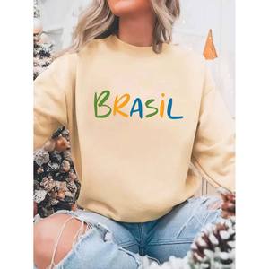 <span class=keywords><strong>Sweat</strong></span>-shirt élégant à col rond avec imprimé 'S GOOD BOY' pour femme, grande taille, polyester/coton, respirant, écologique, manches longues, coupe ample - Product Image 4