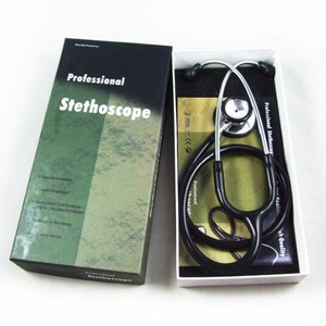 Stéthoscope de luxe pour adultes à double tête et double face avec embout argenté, crochet d'oreille et sangle de stéthoscope, instrument de classe II - Product Image 4