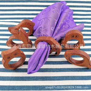 Juego de servilleteros de madera hechos a mano con forma de animales de dibujos animados, ecológicos, para decoración de fiestas. - Product Image 4