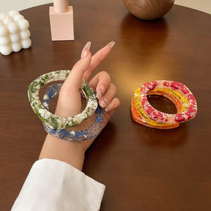 ट्रेंडी गर्मी महिलाओं को साफ फूल बर्फ अनाज रेजिन महिलाओं को भित्तिचित्र वर्ग ज्यामितीय फैशन गहने - Product Image 1