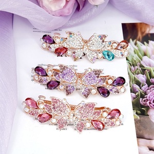 Coloré Strass Papillon Cheveux Barrette Bling Diamant Fleur Épingle À Cheveux Paillettes Strass Printemps Pince À Cheveux Pour Les Filles - Product Image 6