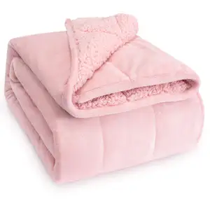 Weighted Blanket Twin 15 Pounds for Adults Thick Fuzzy Blanket with Soft Plush Flannel for Winter