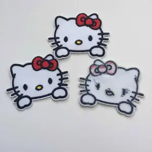 Hello Kitty Patch Embroidery Badge Clothes Bag Decorative Stickers Sanrio  Iron on Patches for Clothing Wholesale Accessories - AliExpress