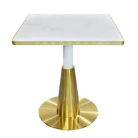 Base de table en titane et or en acier inoxydable personnalisée plateau en porcelaine Riprap table pour salle à manger carrée ensemble de tables multiples