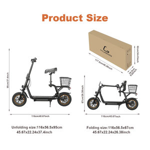 สกู๊ตเตอร์ C1+ พร้อมตะกร้า กำลังไฟ 500 วัตต์ ความเร็วสูงสุด 42 กม./ชม. ระยะทางวิ่ง 35 กม. มอเตอร์ไซค์ไฟฟ้าสำหรับผู้ใหญ่ - Product Image 4