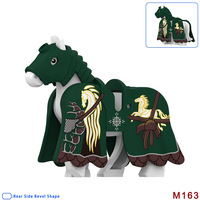 Accessoires de construction de chevaux de guerre médiévaux blindés, briques imprimées de chevaux de bataille pour l'aménagement de scènes de mini-figurines