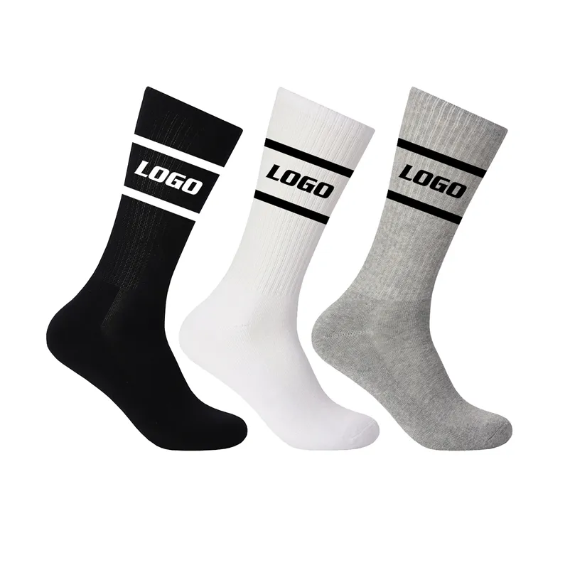 Low MOQ Custom Logo Sport Socks Custom Running Socks Men Athletic Stockings crew socks