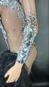 Váy Dạ Hội Novace Y2424-B, Vải Tuyn Mỏng, Đính Kim Sa Lấp Lánh, Váy Dạ Hội Sợi Tua Rua Xẻ Tà - Product Image 5