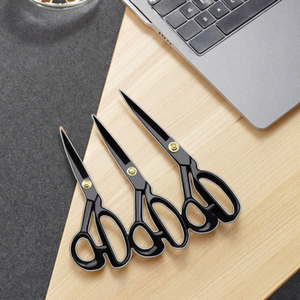 Ciseaux de tailleur en acier inoxydable de 8 et 12 pouces, à pointe, pour couper les tissus, avec poignée souple et lisse, pour la couture DIY et la confection de vêtements - Product Image 4