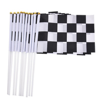 Drapeau de course automobile à carreaux noir et blanc 24 pouces x 30 pouces, drapeau à carreaux en polyester