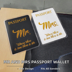 Cartera de Pasaporte Multifuncional de PU con Diseño de Mr. y Mrs. para Tarjetas de Crédito y Pasaportes Elegantes para Mujer - Product Image 2