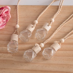 OEM Support Decorative Simple Accessories Refillable Aromatherapy Essential <b>Oil</b> <b>Diffuser</b> Hanging Glass Bottle for Car Home - Product Image 5