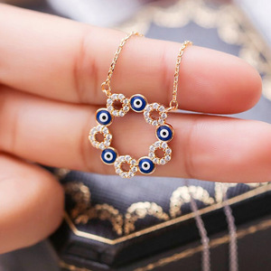 Collana con Ciondolo Occhio Turco in Resina per Donna, Gioielli alla Moda - Product Image 2