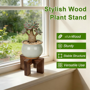 Soporte <span class=keywords><strong>de</strong></span> Madera para Plantas <span class=keywords><strong>de</strong></span> Interior y Exterior, Soporte Resistente para <span class=keywords><strong>Macetas</strong></span>, Soporte Individual para <span class=keywords><strong>Macetas</strong></span> <span class=keywords><strong>de</strong></span> <span class=keywords><strong>Piso</strong></span> (Compatible con <span class=keywords><strong>Macetas</strong></span> <span class=keywords><strong>de</strong></span> 2.5 a 6 Pulgadas) - Product Image 2