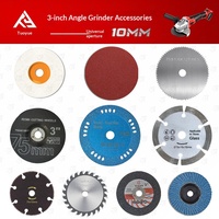 Disque de coupe Tuoyue 75 mm pour meuleuse d'angle, applications carrelage, bois, métal, trou intérieur 10 mm