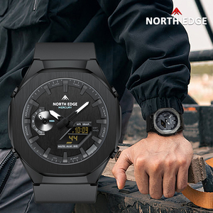 North EDGE ปรอทผู้ชายนาฬิกาจับเวลากันน้ำ50เมตรนาฬิกาโลกเวลา LED นาฬิกาข้อมือ reloj hombre สำหรับผู้ชาย - Product Image 5