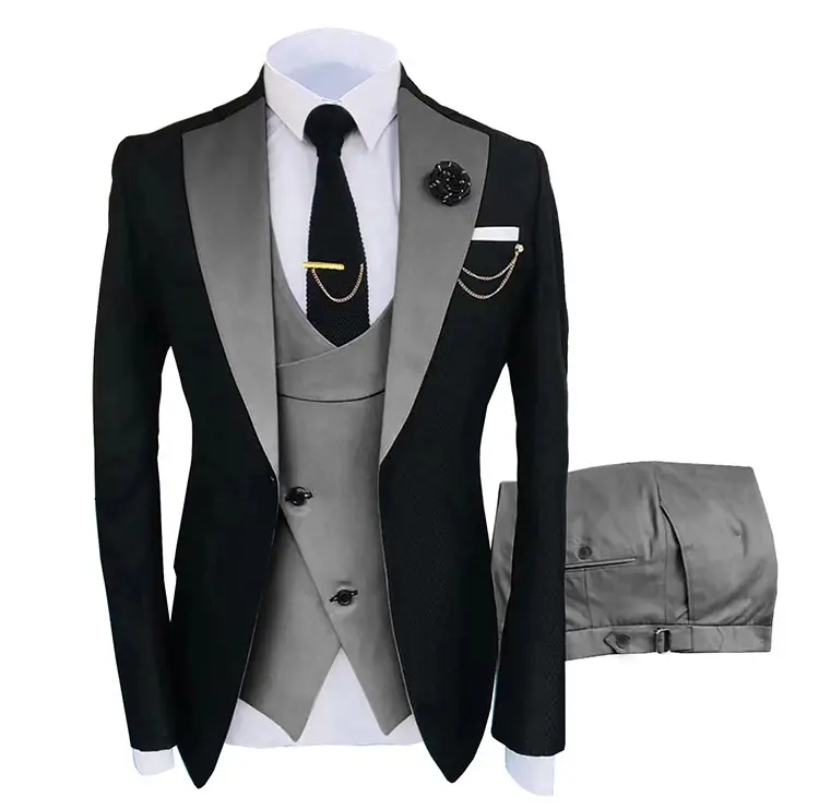 2023 New Men's Suit 3-piece Wedding Bridegroom Best Man's Business Korean Suits