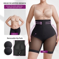 Waistdear En gros Shorty gainant invisible en maille pour femme, avec rembourrage amovible pour les fesses, effet ventre plat et rehausseur de fesses