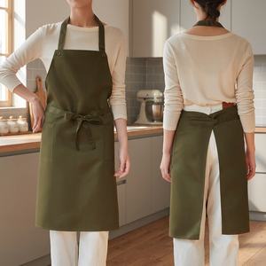 Tablier de cuisine sans manches en polyester écologique réutilisable avec logo personnalisé, résistant à l'eau et anti-salissures pour chef - Product Image 2