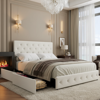 Cadre de lit de luxe moderne réglable et rembourré sur mesure, taille Queen ou King, de haute qualité
