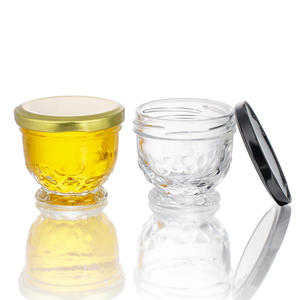 Pot en verre transparent rond de 100 ml à large ouverture avec couvercles métalliques pour emballage de <span class=keywords><strong>caviar</strong></span> et de nid d'oiseau - Product Image 4