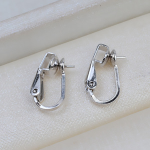 Boucles d'oreilles à clip en argent S925 pour femmes, clip d'oreille sans douleur avec un design simple et des accessoires en incrustation de perles, accessoires de mode - Product Image 2