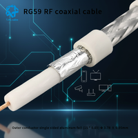 Cable Coaxial RG59 de 75 Ohmios de Alta Calidad con Alimentación, Cable de Cobre Desnudo RG6 con Doble Blindaje para Cámaras de Seguridad CCTV