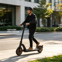 Patinete Eléctrico Plegable para Desplazamientos Urbanos, Impermeable, Motor sin Escobillas de 350W, Batería de Litio de 36V 7.8Ah, Alcance de 20-30km, Doble Motor