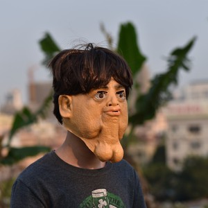 Masque intégral en latex avec barbe et cheveux, idéal pour Halloween, bar, <span class=keywords><strong>carnaval</strong></span>, fête, cosplay, farce, accessoire de déguisement, vente en gros - Product Image 2