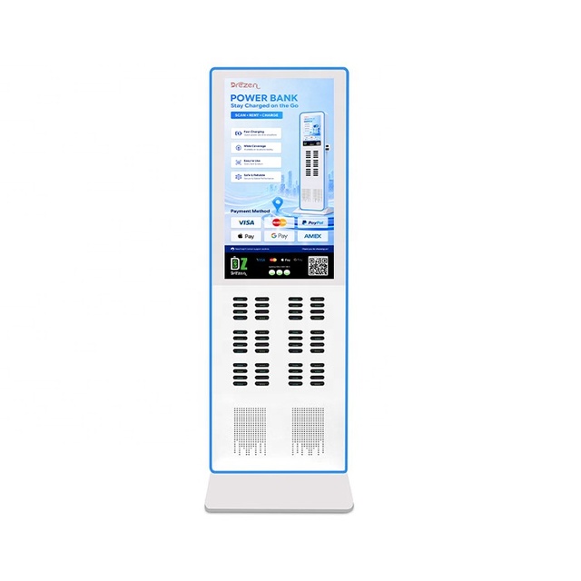 Heavy Duty Shared Charging Station 48 Slot Power Bank Rental Cabinet with Digital Advertising Screen