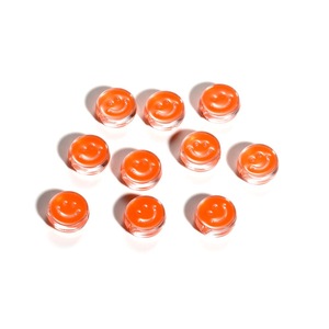 Gota de acrílico transparente aceite sonrisa cara gran agujero oblato redondo espaciador cuentas para fabricación de joyería DIY pulsera teléfono cadena cuentas - Product Image 4