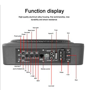 Caisson de Basses Actif Extra-Plat RC 10 Pouces 600W pour Installation Sous Siège, <span class=keywords><strong>Subwoofer</strong></span> Audio Voiture Haute Puissance Pure Basse pour Véhicules 12V et Camions - Product Image 3
