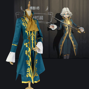 Identity V Joseph Cosplay Costume Men Blue Gold Embroidered Jacket Coat Game Anime Role Play - Product Image 2
