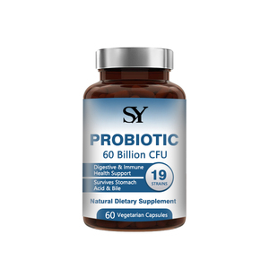 Probiótico personalizado Premium 60 mil millones de CFU <span class=keywords><strong>19</strong></span> cepas con fibra prebiótica Soporte para la Salud Digestiva e inmunológica Sobrevive el estómago - Product Image 1
