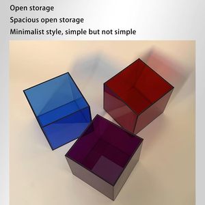 Bespoke Acrylic vuông nhỏ <span class=keywords><strong>Cube</strong></span> hộp cho kẹo Quà Tặng Stackable Cuboid container 5-mặt hộp lưu trữ cho hạt mini đồ chơi - Product Image 4
