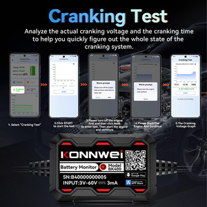 เครื่องตรวจสอบแบตเตอรี่ไร้สาย KONNWEI BK400 ปี 2026 บลูทูธ <span class=keywords><strong>5.2</strong></span> 6V 12V 24V 48V เครื่องมือทดสอบสภาพแบตเตอรี่รถยนต์ พร้อม GPS สำหรับ Android IOS - Product Image 5