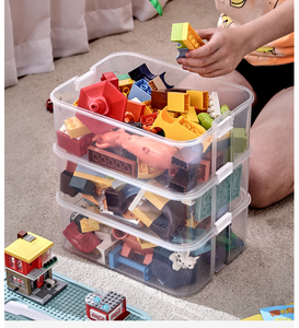 Crianças Grande Plástico Empilhável Toy Storage Box Home Organizer Container Bin com <span class=keywords><strong>Building</strong></span> Brick <span class=keywords><strong>Blocks</strong></span> Base - Product Image 4