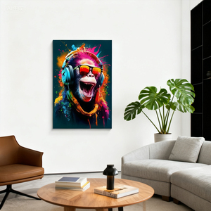 <span class=keywords><strong>Pop</strong></span> <span class=keywords><strong>Art</strong></span> Toile Décoration Murale Rue Animaux Graffiti Écouteur Portant <span class=keywords><strong>Singe</strong></span> Esthétique Décor À La Maison <span class=keywords><strong>Affiche</strong></span> <span class=keywords><strong>Art</strong></span> pour Hôtels - Product Image 5