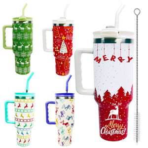 Serie Navideña, Termo de Acero Inoxidable de 40 oz con Asa, Botella de Agua Aislada al Vacío, Mantiene la Temperatura de 6 a 12 Horas - Product Image 2