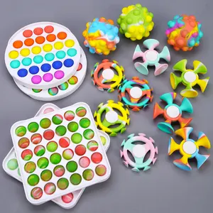 Wholesale Custom Bpa Free Food Grade Silicone Kids Adults Handheld Fidget Toys Suction Cup Fidget Spinner