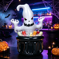 MART Seau à glace gonflable durable et étanche en forme de cauldron fantôme, bac de rangement pour boissons de fête