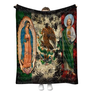 Tùy Chỉnh Trinh Nữ Maria Chăn Christian Kinh Thánh Câu Cầu Nguyện Chữa Bệnh Ném Công Giáo In Sang Trọng Mờ <span class=keywords><strong>Flannel</strong></span> Lông Cừu Chăn - Product Image 6