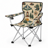 Chaise de plage pliable robuste avec accoudoirs et porte-gobelet, personnalisable avec logo, idéale pour le Vanlife et les voyages